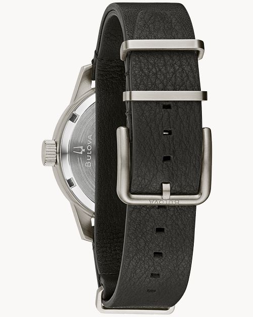 Dial Leather Strap Hack Watch 96A246 Bulova